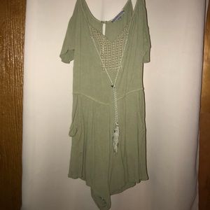 Flirty light olive romper